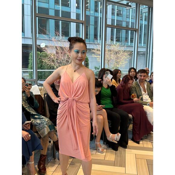 NWT Misa Long Peach Dress Size Small - Picture 1 of 8